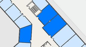 
							Planritning för FASTOFFICE Lunda, 3 privata rum, 100 m²