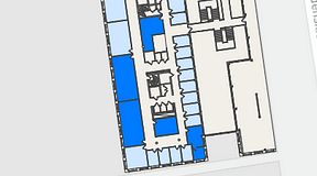 
							Planritning för Spaces Nordenskiöldsgatan, 5 privata rum, 160 m²