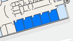 
							Planritning för Regus Spånga, 5 privata rum, 75 m²