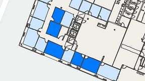 
							Planritning för Regus Östermalmstorg, 5 privata rum, 54 m²