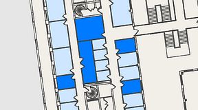 
							Planritning för Spaces Nordenskiöldsgatan, 5 privata rum, 67 m²