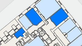 
							Planritning för Spaces Gamla Stan, 3 privata rum, 44 m²