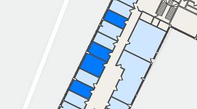
							Planritning för Quick Office Älvsjö, 4 privata rum, 44 m²