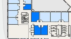 
							Planritning för Convendum Stampgatan 14, 4 privata rum, 43 m²