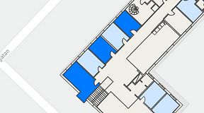 
							Planritning för Dockside Office & Coworking, 3 privata rum, 47 m²