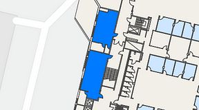 
							Planritning för Flexiwork Hovet, 2 privata rum, 107 m²