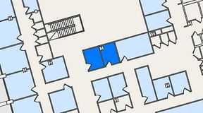 
							Planritning för United Spaces Östra Hamngatan, 2 privata rum, 16 m²