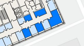 
							Planritning för Spaces Lindholmen, 5 privata rum, 51 m²