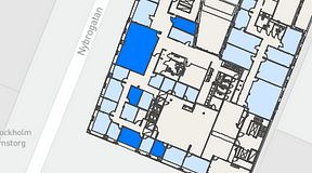 
							Planritning för Regus Östermalmstorg, 5 privata rum, 98 m²