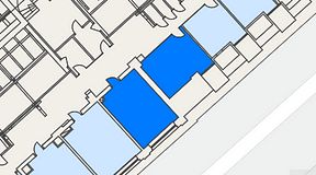 
							Planritning för United Spaces Uppsala, 2 privata rum, 43 m²