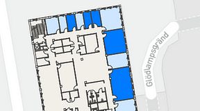 
							Planritning för CoW Hammarby Sjöstad, 5 privata rum, 90 m²