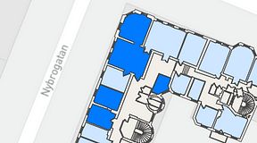 Planritning för Nybrogatan Business Center Nybrogatan 34, 4 privata rum, 121 m²