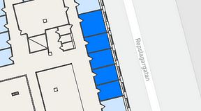 
							Planritning för THE WORKS Medborgarplatsen, 5 privata rum, 59 m²