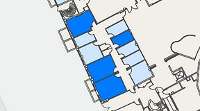
							Planritning för Genetor K6, 4 privata rum, 64 m²