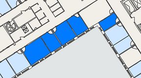 
							Planritning för Regus Kistagången 20b, 5 privata rum, 70 m²