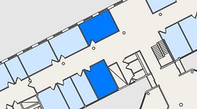 
							Planritning för Convendum Spårvagnshallarna, 2 privata rum, 45 m²