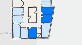 
							Planritning för Regus Täby, 3 privata rum, 34 m²