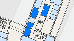 
							Planritning för Regus Östermalmstorg, 4 privata rum, 45 m²