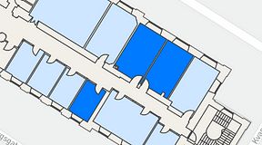 
							Planritning för iOffice Sjöbefälsskolan, 3 privata rum, 57 m²