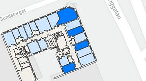 
							Planritning för Genetor Elverket, 4 privata rum, 74 m²