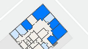 
							Planritning för Easy Office Kungsängen, 5 privata rum, 108 m²