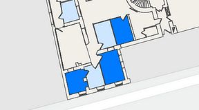 
							Planritning för Entreprenörsgatan Östra Hamngatan, 3 privata rum, 36 m²