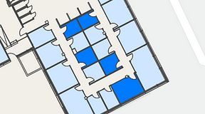
							Planritning för Spaces Hyllie Vista, 5 privata rum, 49 m²