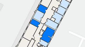 Planritning för SFL 7, 3 privata rum, 44 m²