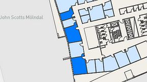 
							Planritning för Mindpark Mölndal, 3 privata rum, 68 m²