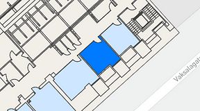 
							Planritning för United Spaces Uppsala, 1 privata rum, 14 m²
