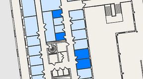 
							Planritning för Spaces Nordenskiöldsgatan, 4 privata rum, 28 m²
