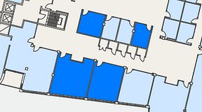 
							Planritning för Flexiwork Hovet, 4 privata rum, 105 m²