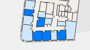 
							Planritning för United Spaces Nordenskiöldsgatan 24, 5 privata rum, 62 m²