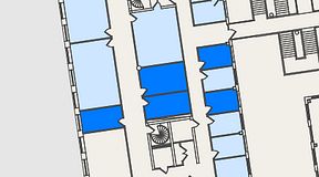 
							Planritning för Spaces Nordenskiöldsgatan, 5 privata rum, 58 m²