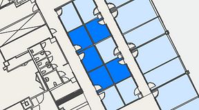 
							Planritning för Convendum Vasagatan 16, 5 privata rum, 45 m²