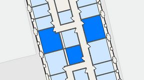 Planritning för THE WORKS Ringvägen, 3 privata rum, 49 m²