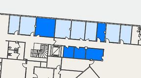 
							Planritning för Spaces Helsingborg Väla, 5 privata rum, 55 m²
