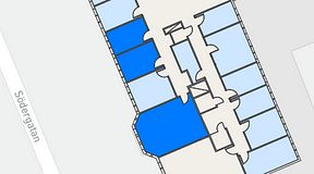 
							Planritning för Regus Helsingborg Södergatan, 3 privata rum, 55 m²