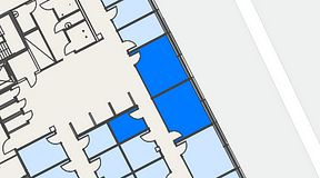 
							Planritning för Spaces Hyllie Vista, 3 privata rum, 43 m²