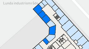 
							Planritning för FASTOFFICE Lunda, 5 privata rum, 80 m²