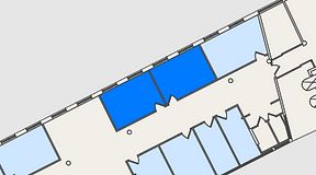 
							Planritning för Convendum Spårvagnshallarna, 2 privata rum, 48 m²