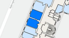Planritning för Nybrogatan Business Center Nybrogatan 34, 2 privata rum, 38 m²