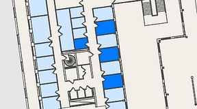
							Planritning för Spaces Nordenskiöldsgatan, 4 privata rum, 32 m²