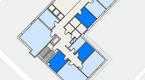 
							Planritning för Dockside Office & Coworking, 3 privata rum, 40 m²