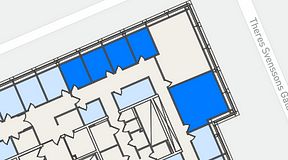 
							Planritning för Spaces Lindholmen, 5 privata rum, 58 m²