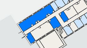 
							Planritning för Regus Kistagången 20b, 4 privata rum, 114 m²