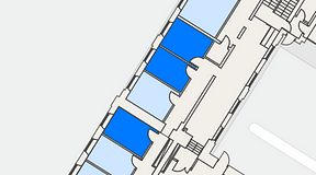 Planritning för iOffice Sjöbefälsskolan, 3 privata rum, 40 m²