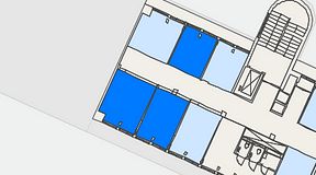 
							Planritning för Convendum Gävlegatan 16, 3 privata rum, 55 m²