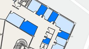 
							Planritning för Spaces Göteborg Gamlestan, 5 privata rum, 58 m²