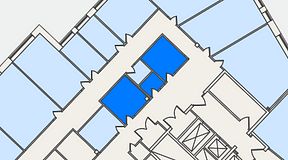 Planritning för United Spaces Lindholmen, 3 privata rum, 34 m²